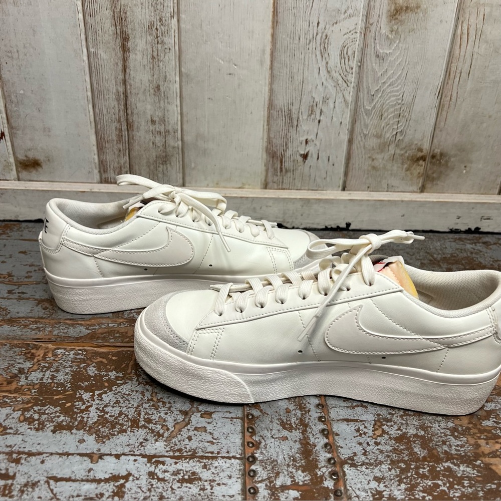 Nike Blazer Low Platform Sneakers in Triple Sail - Picture 10 of 11